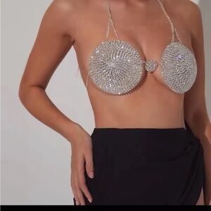 Sparkling Crystal Halter Top